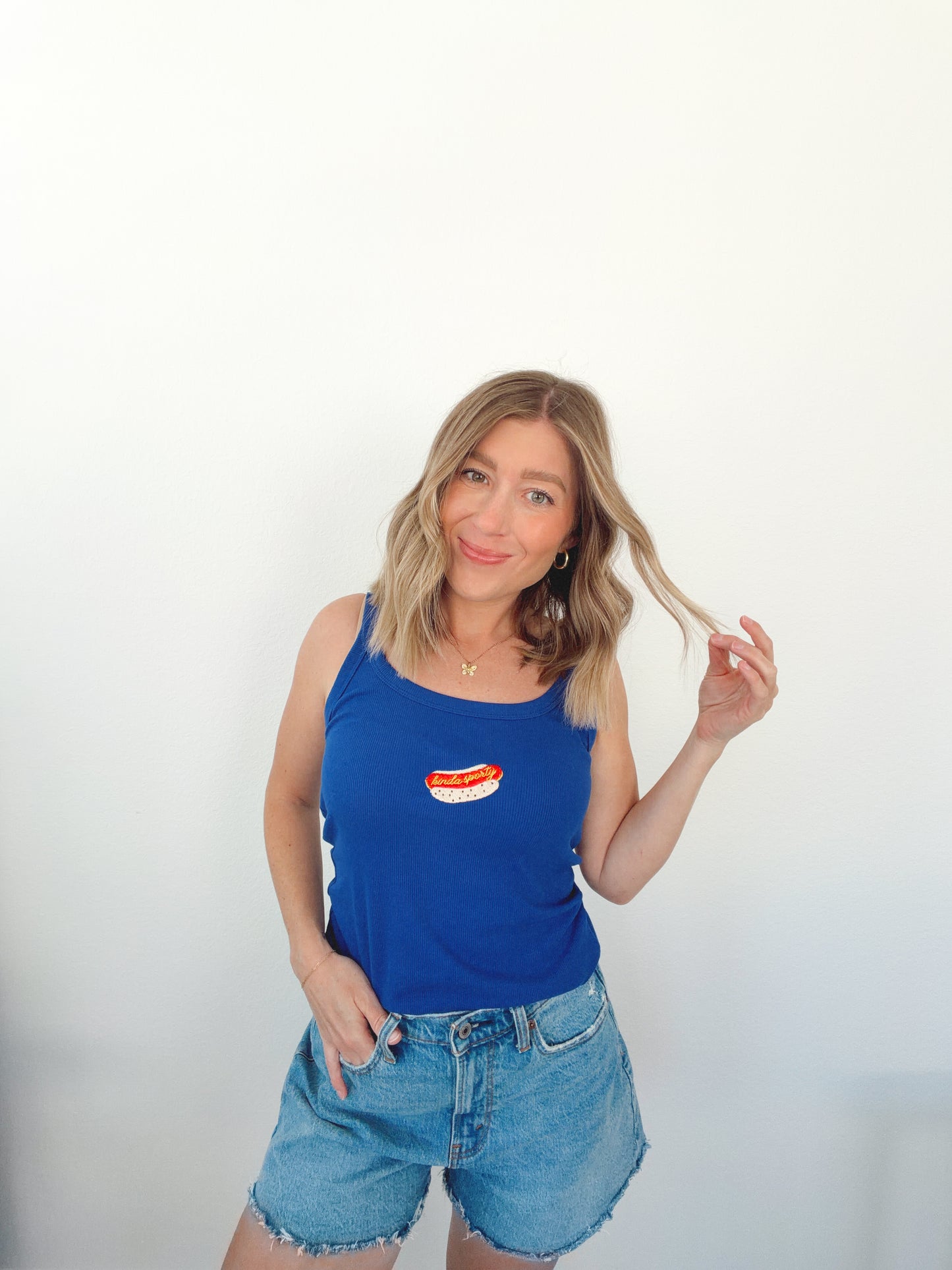 Kinda Sporty Embroidered Tank